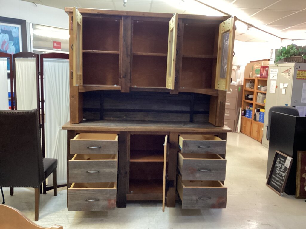 83513 - Louis Alan Heritage Silver Falls Barn Wood Buffet & Hutch 71x20x36-84