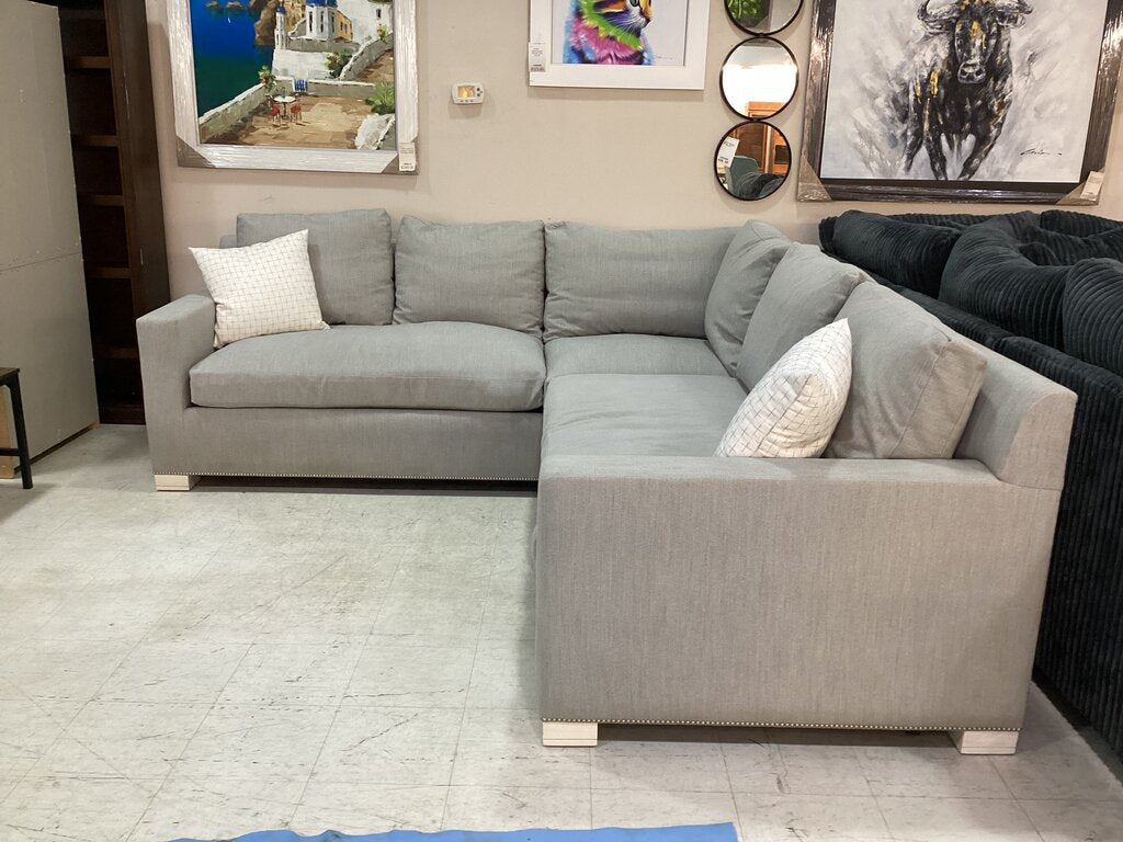 83723 - Down Filled Over Stuffed Gray 2pc Sectional 104x109x35