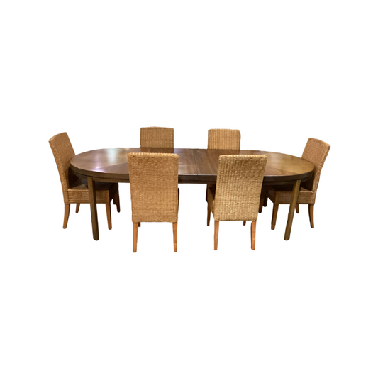 83645 - Founders MCM 7pc Oval Dining Set 40x60-80-100x29
