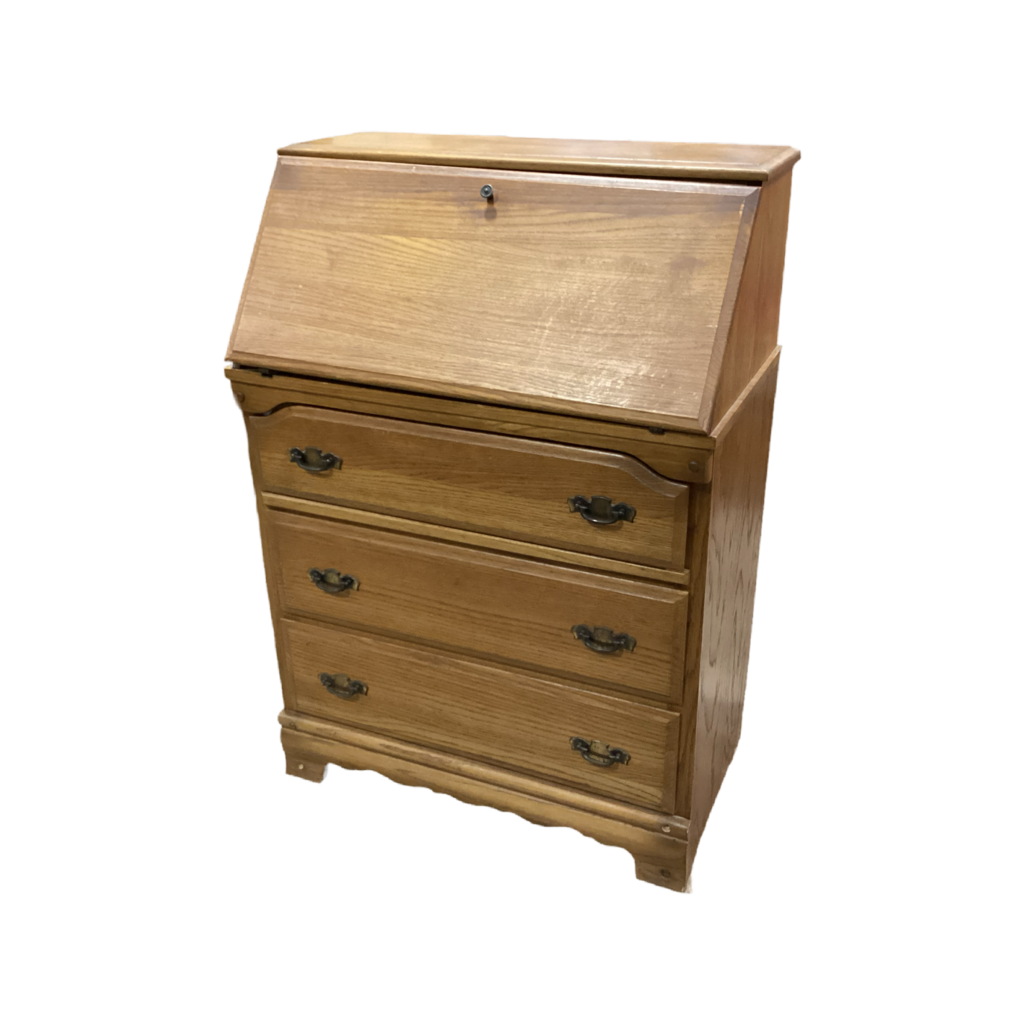 83782 - Oak Drop Front Secretary 30x17x44