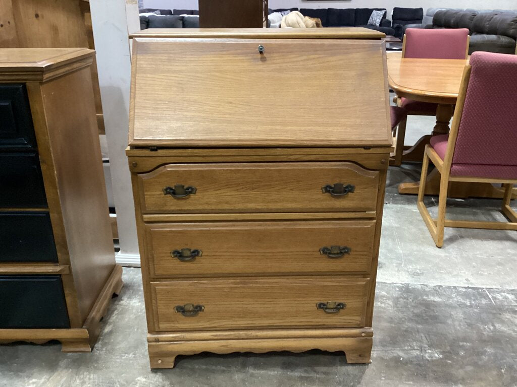 83782 - Oak Drop Front Secretary 30x17x44