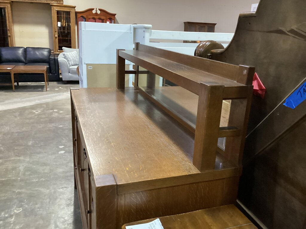 83858 - Vintage Tiger Oak Sideboard Buffet 66x24x39/58