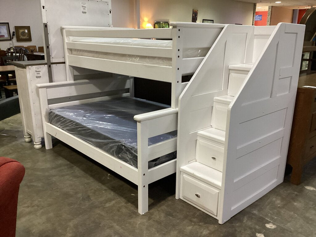83809 - Twin Over Full White Bunkbed 100x60x62