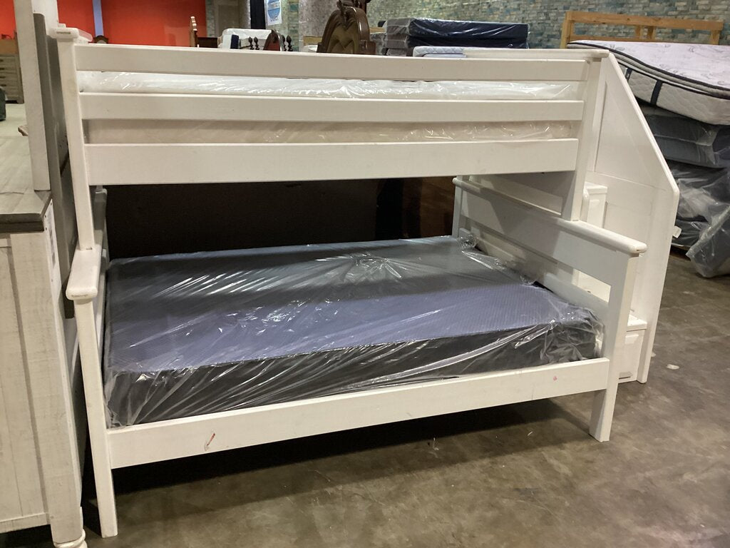 83809 - Twin Over Full White Bunkbed 100x60x62