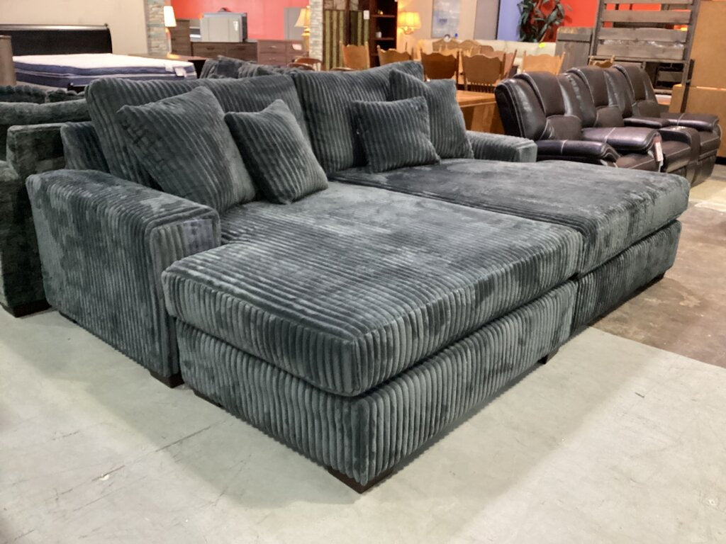 Libby Charcoal NEW Oversized Double Chaise* 107x75x41
