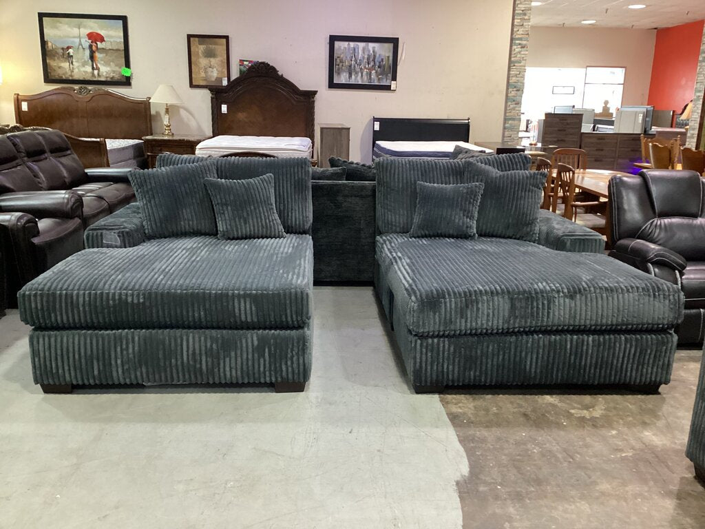 Libby Charcoal NEW Oversized Double Chaise* 107x75x41