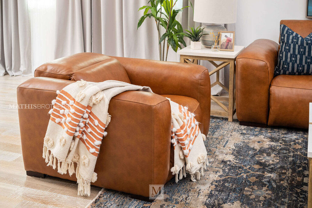83898 - Boulevard Derrick Camel Leather Chair 47x44x31