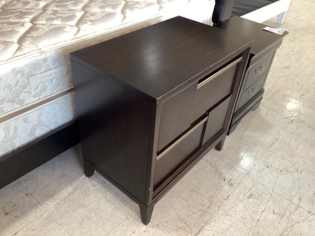 83870 - Two Drawer Brown Nightstand 29x18x30