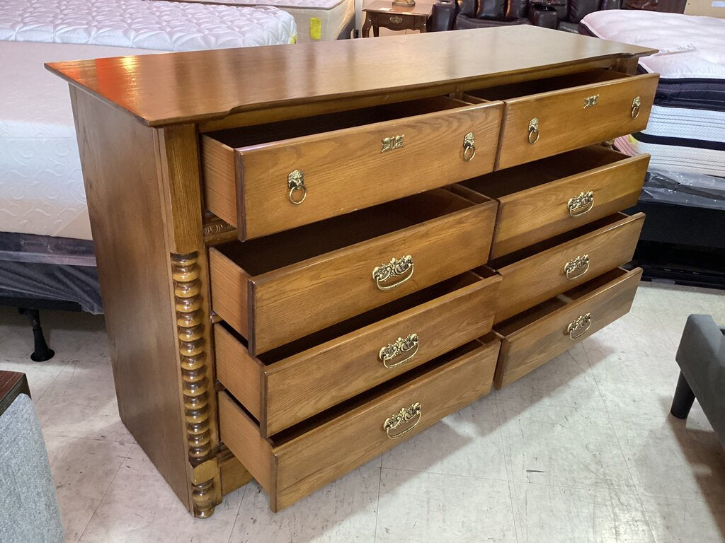 80585 - Wood Look 8 Drawer Dresser 58x18x35
