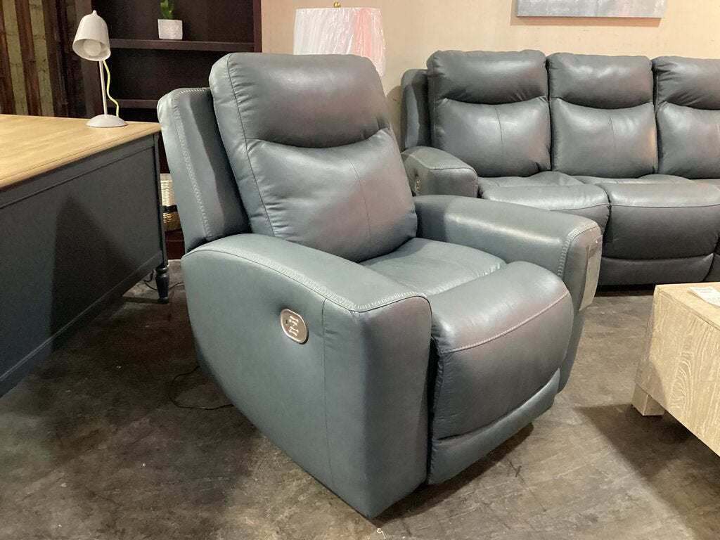 80625 - Ashley Mindanao Steel Leather Power Recliner 42x31x27