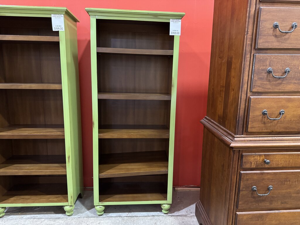 83971 - Rustic Green Bookcase 24x60x13