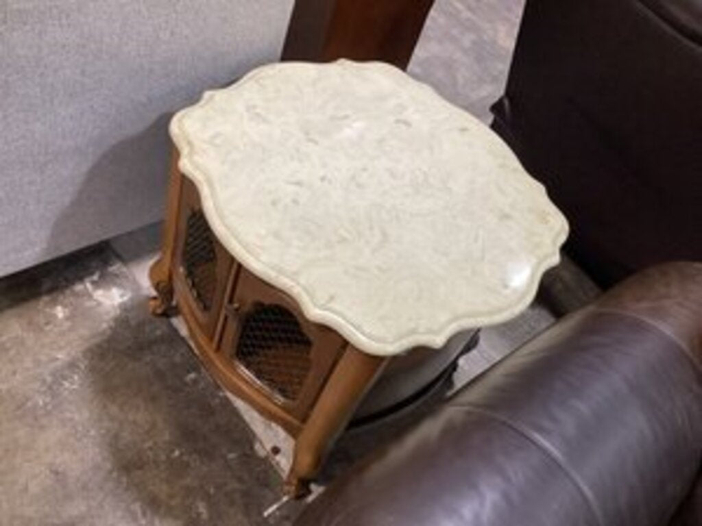 83933 Vintage Marble Top End Table 27x27x22