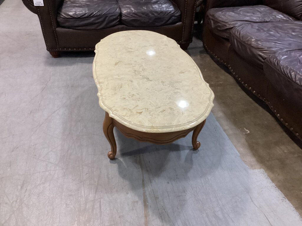 83932 Vintage Marble Top Coffee Table 51x25x15