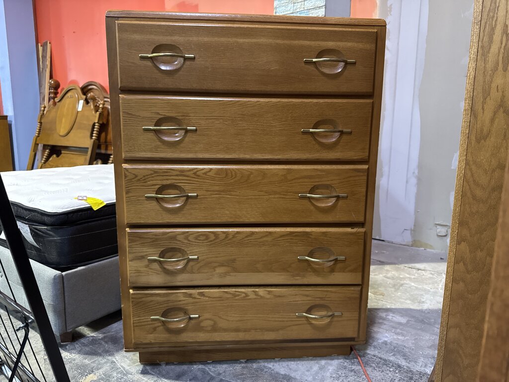 83996 - Five Drawer Oak Chest 34x18x48