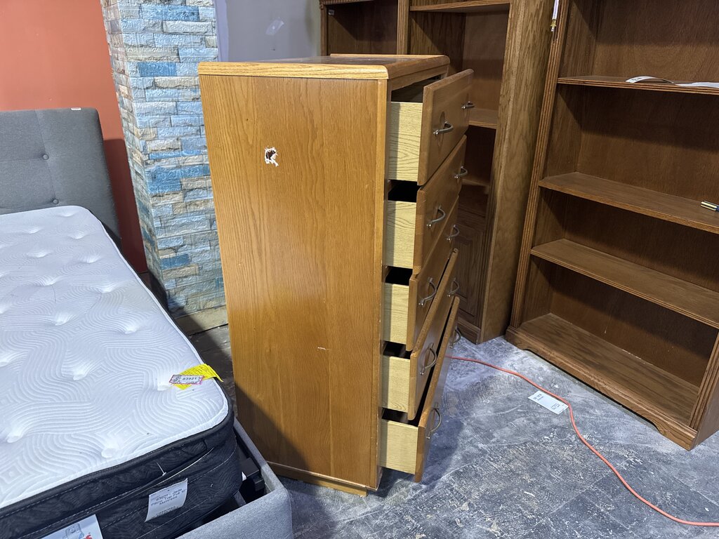 83996 - Five Drawer Oak Chest 34x18x48