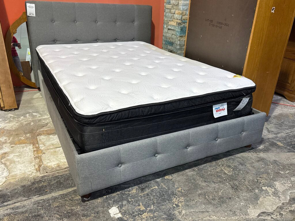 83997 - Gray Upholstered Full Platform Bed 57x77x40