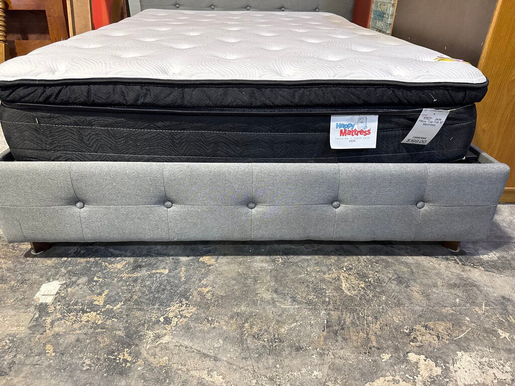 83997 - Gray Upholstered Full Platform Bed 57x77x40