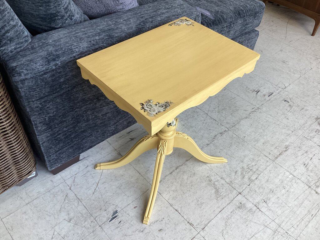 80631 (8442-33) Yellow Pedestal Side Table 16x22x26