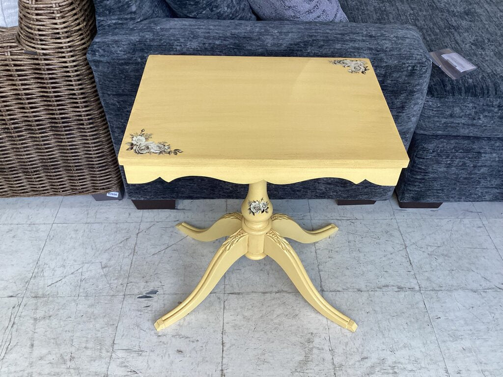 80631 (8442-33) Yellow Pedestal Side Table 16x22x26