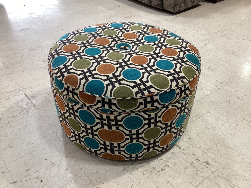 80649 - Jonathan Louis Benjamin Round Storage Ottoman 32x32x20
