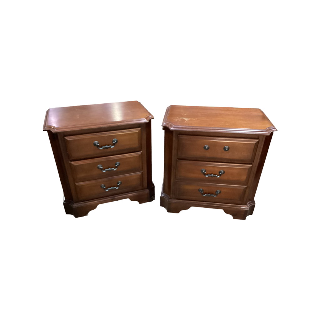 80596 - Pair Of Ashley Inlay Nightstands 26x16x25