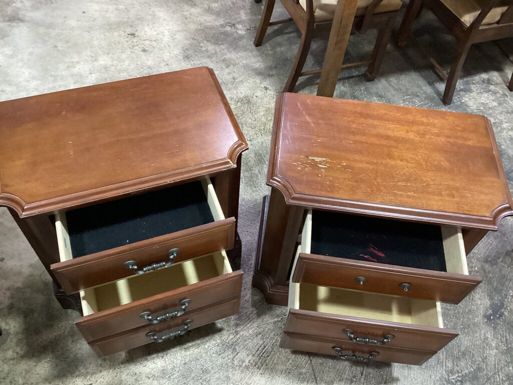 80596 - Pair Of Ashley Inlay Nightstands 26x16x25