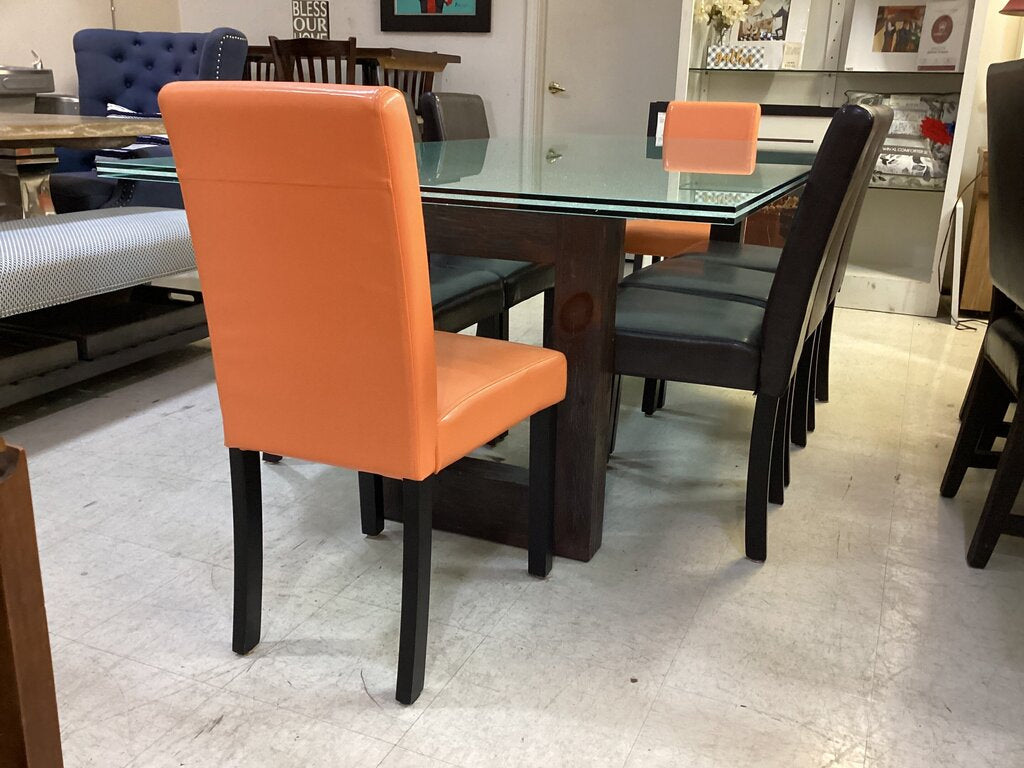 80658 Mark Hawley Design 9Pc Shattered Glass Dining Table 90x42x30