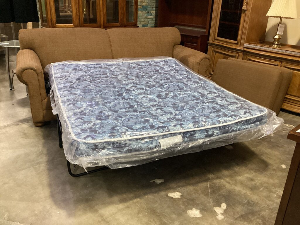 84000 - Shotgun Brown Sleeper Sofa 83x35x36