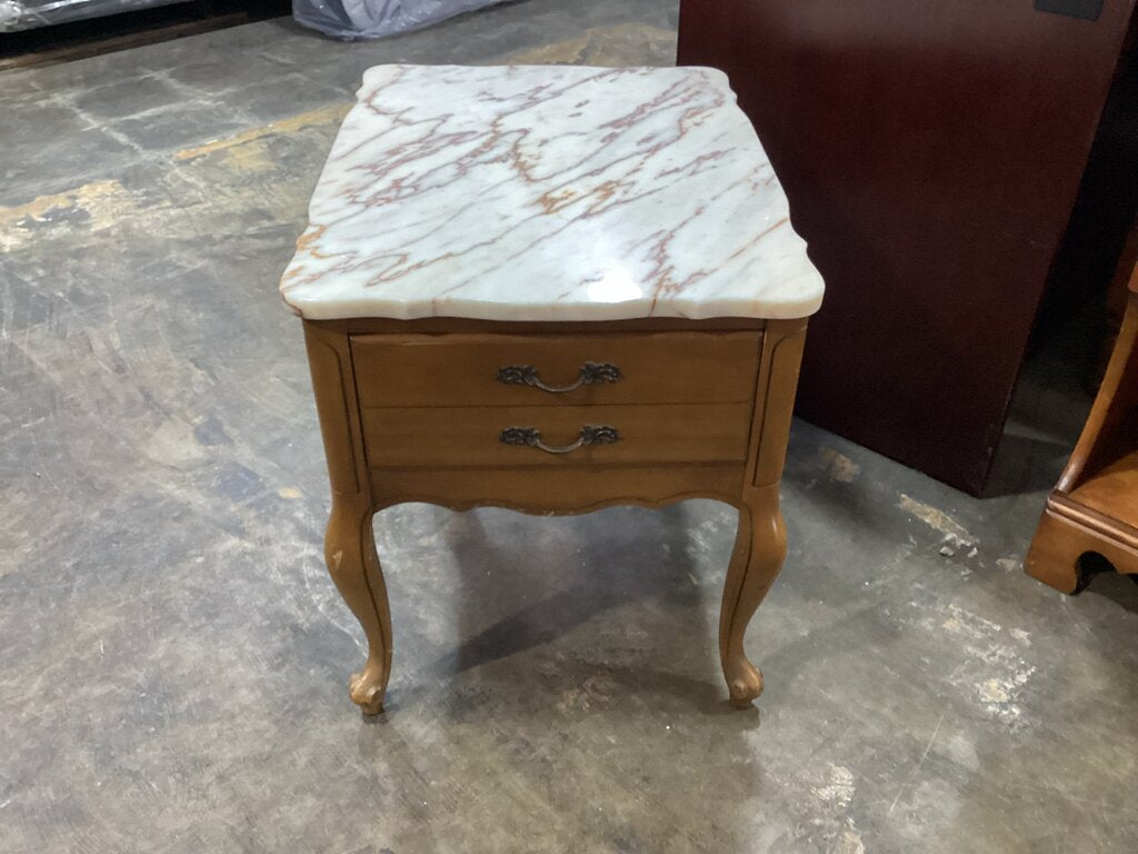 83943 Marble Top Side Table 19x26x22
