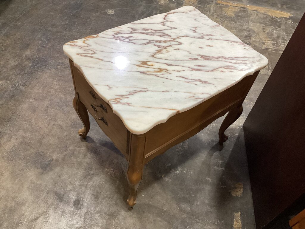 83943 Marble Top Side Table 19x26x22