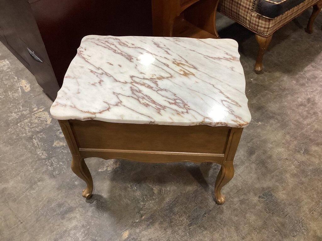 83943 Marble Top Side Table 19x26x22