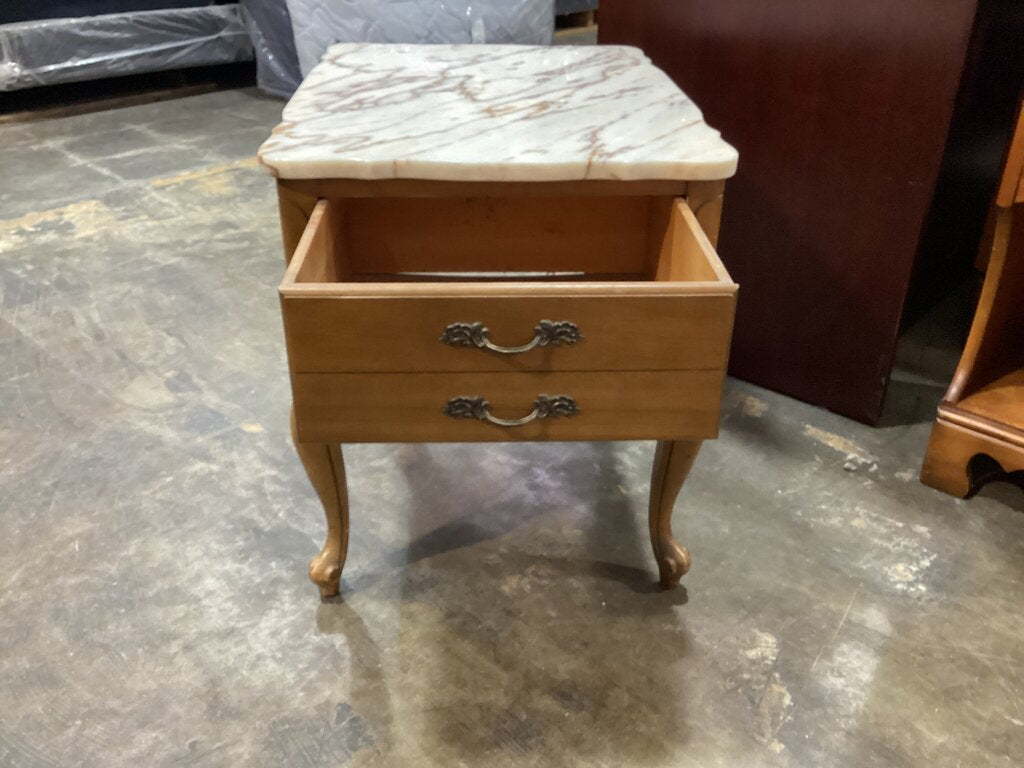 83943 Marble Top Side Table 19x26x22