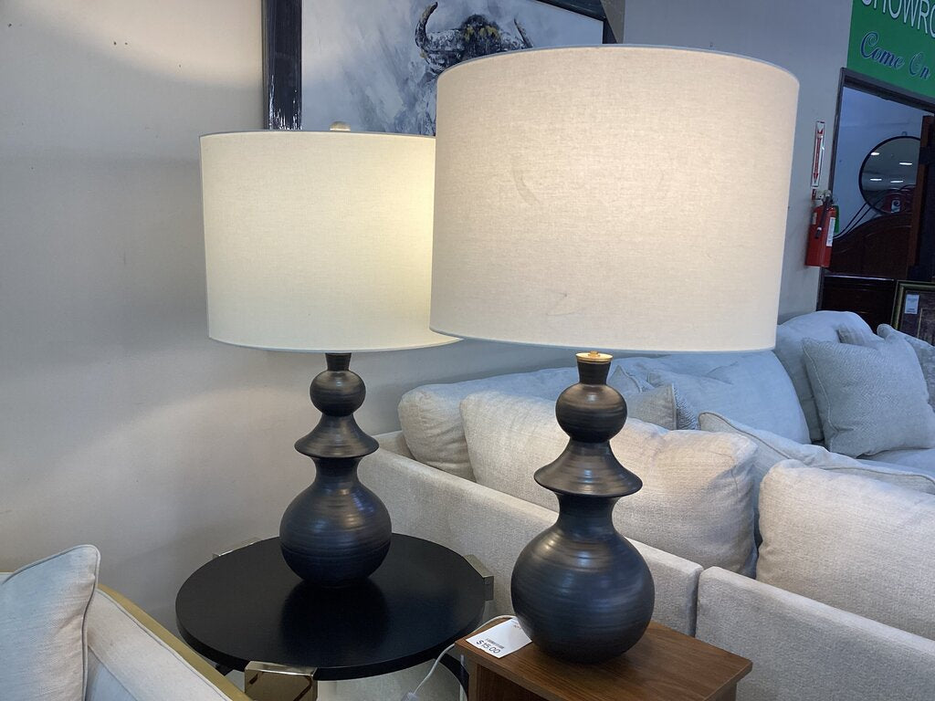 80662 - Pair Of Kate Spade New York Saxon 35" Tall Designer Lamps