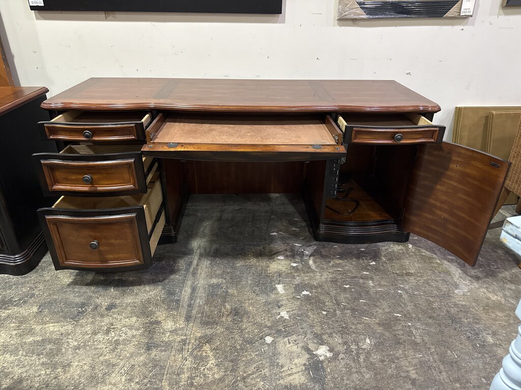 80681 - Coaster Gorman Home Office Executive Desk w/ Hutch in Two-Tone Finish 44x146x82