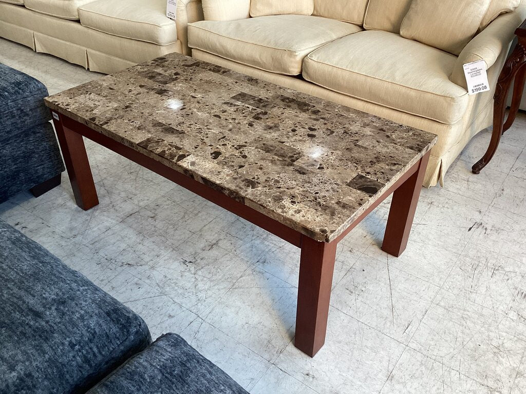 80687 Faux Marble Top Coffee Table 26x50x20