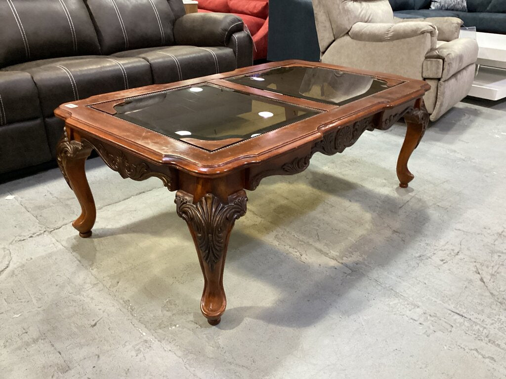 80692 Split Glass Coffee Table 31x54x19