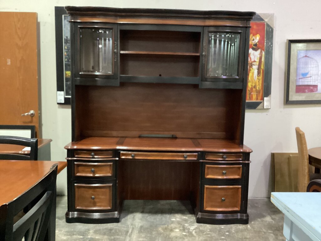80681 - Coaster Gorman Home Office Executive Desk w/Hutch in Two-Tone Finish 44x146x82