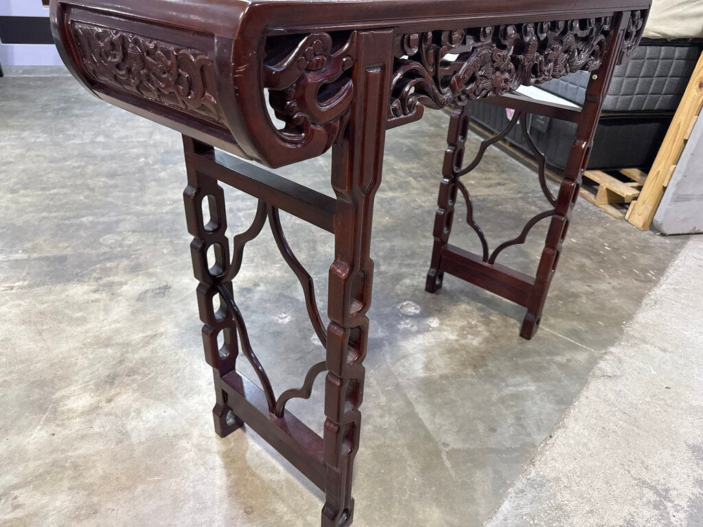 80690 - Oriental Carved Hardwood Altar Table 47x15x36