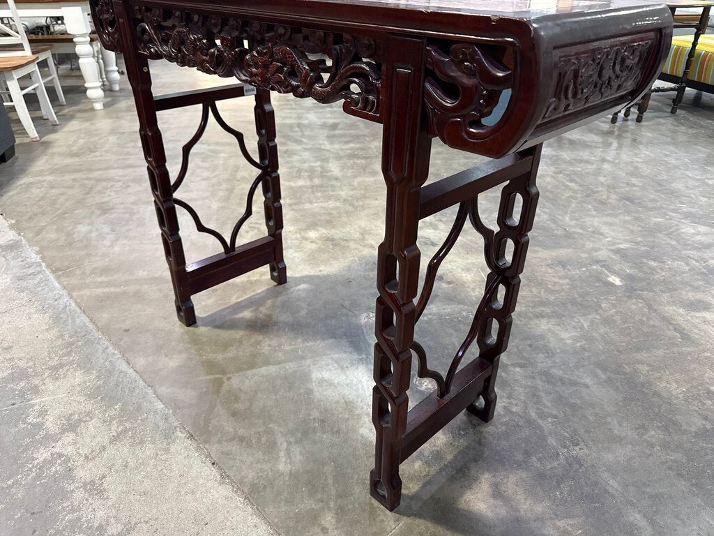 80690 - Oriental Carved Hardwood Altar Table 47x15x36