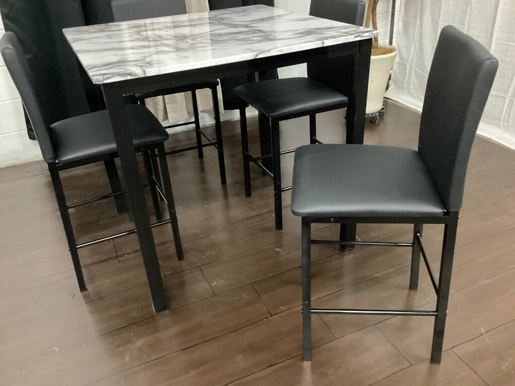 Cararra White NEW 5pc Pub Set 38x38x36