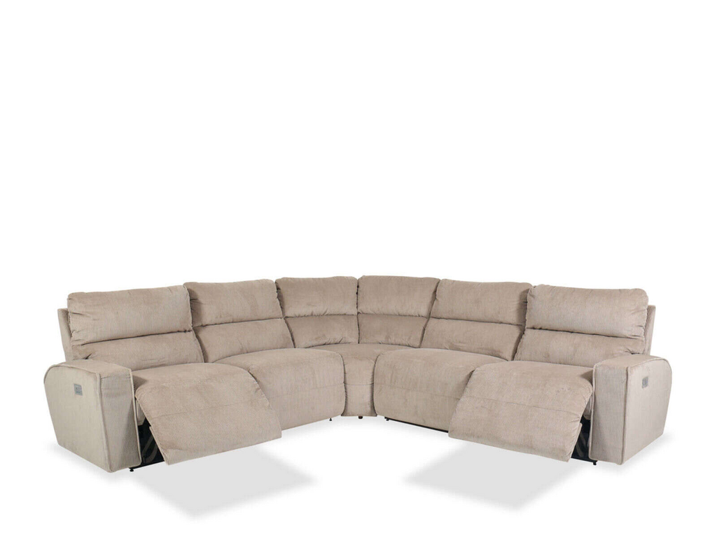 80699 - La-Z-Boy Maddox Driftwood 5pc Power Reclining Sectional 113x113x41