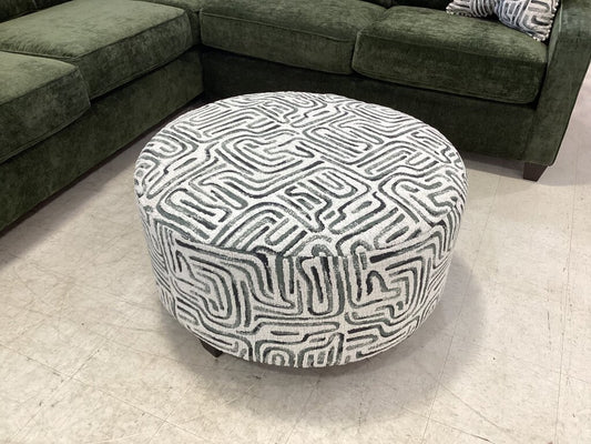 Intellect Jade NEW Round Ottoman 36x20 (71019-7986) Braves Olive