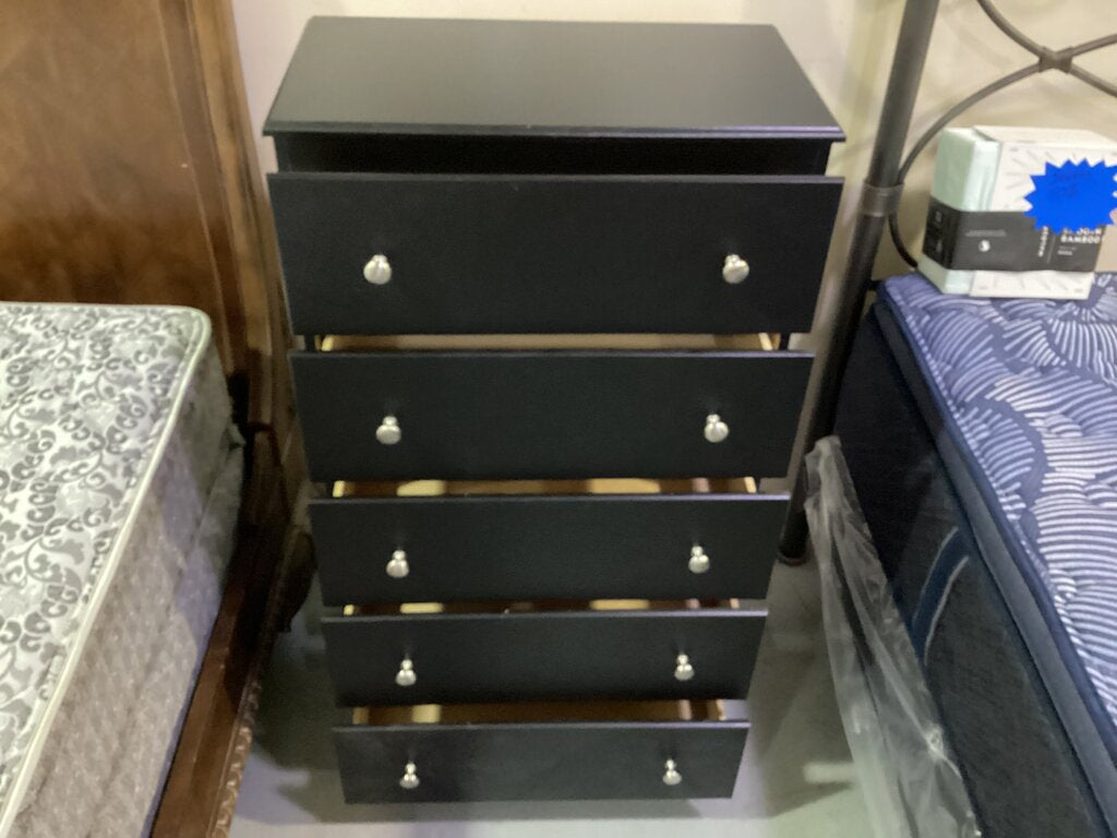 80751 Black Five Drawer Chest 27x15x48