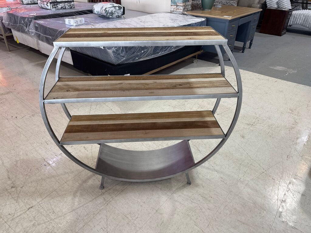 80800 - Industrial Round Open Back Bookshelf 44x30x42