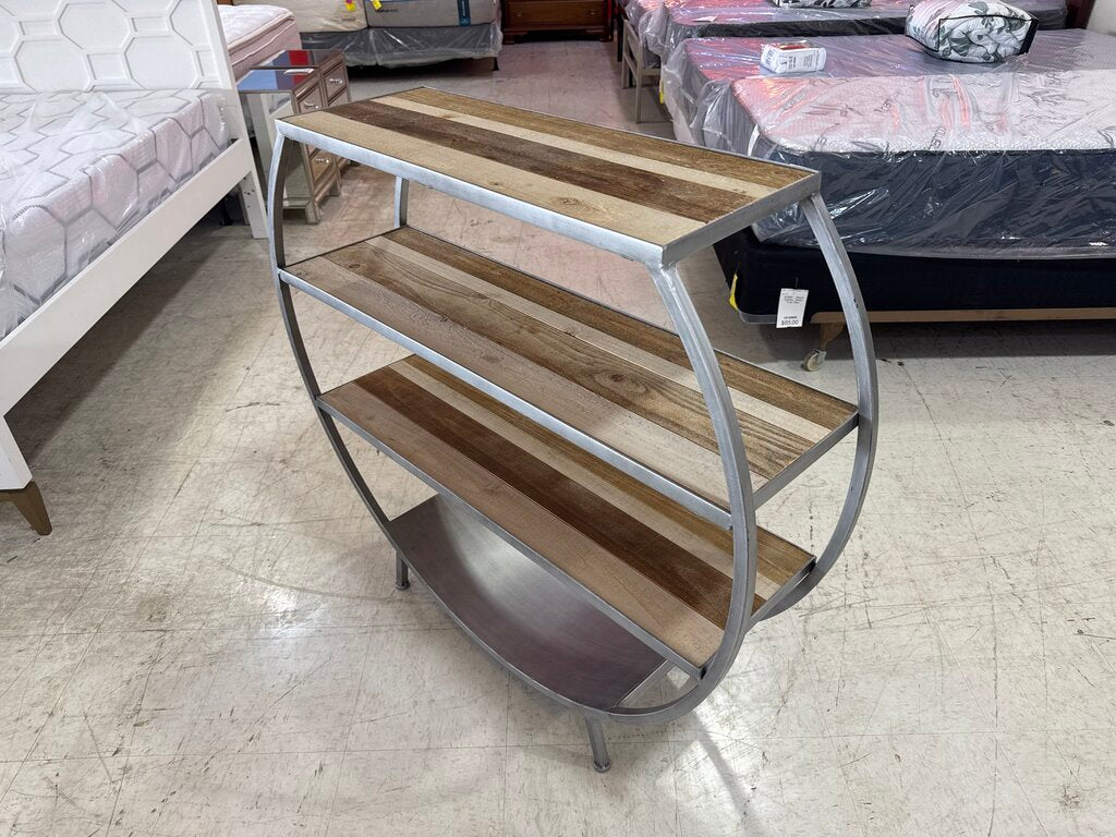 80800 - Industrial Round Open Back Bookshelf 44x30x42