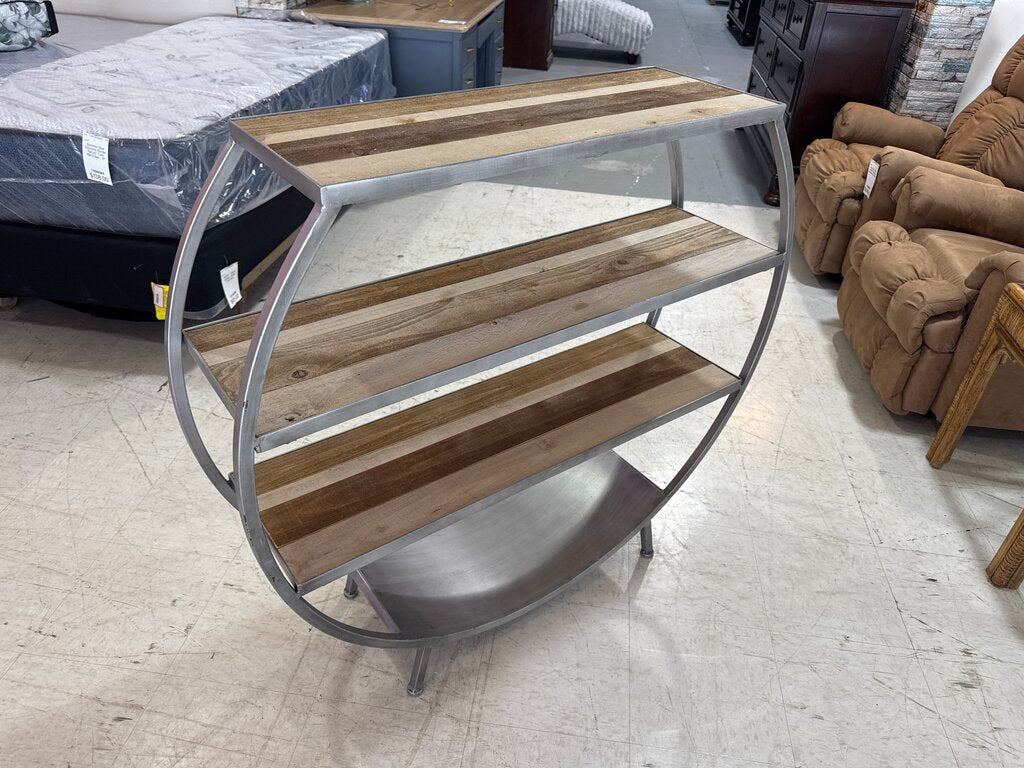 80800 - Industrial Round Open Back Bookshelf 44x30x42