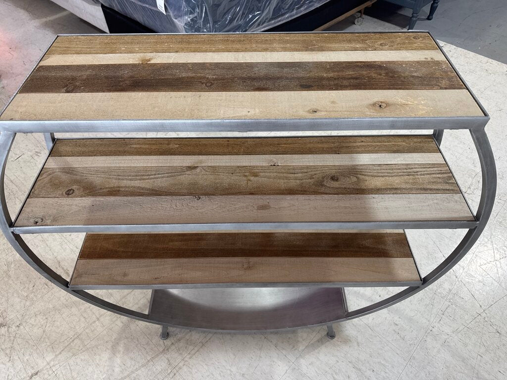 80800 - Industrial Round Open Back Bookshelf 44x30x42