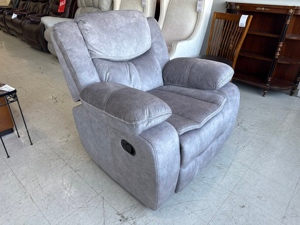 Emerson Silver Gray NEW Glider Recliner 40x30x40 (665022)