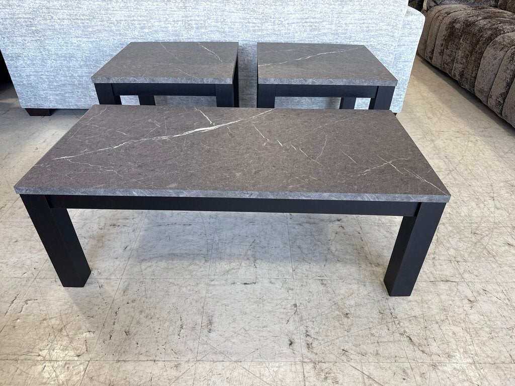 Terra Black NEW 3pc Table Set 47x23x17; 23x23x20 (741299)