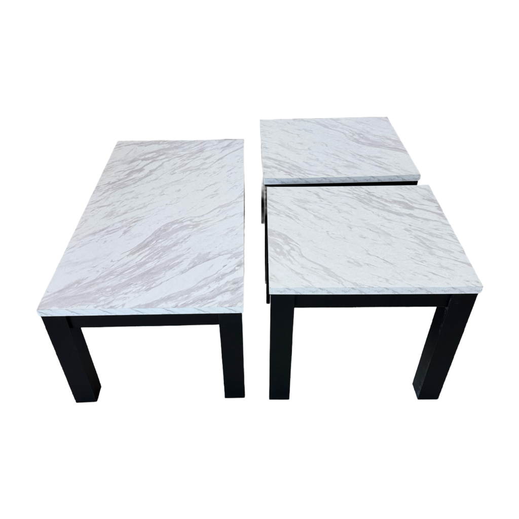 Terra White NEW 3pc Table Set 47x23x17; 23x23x20 (741099)